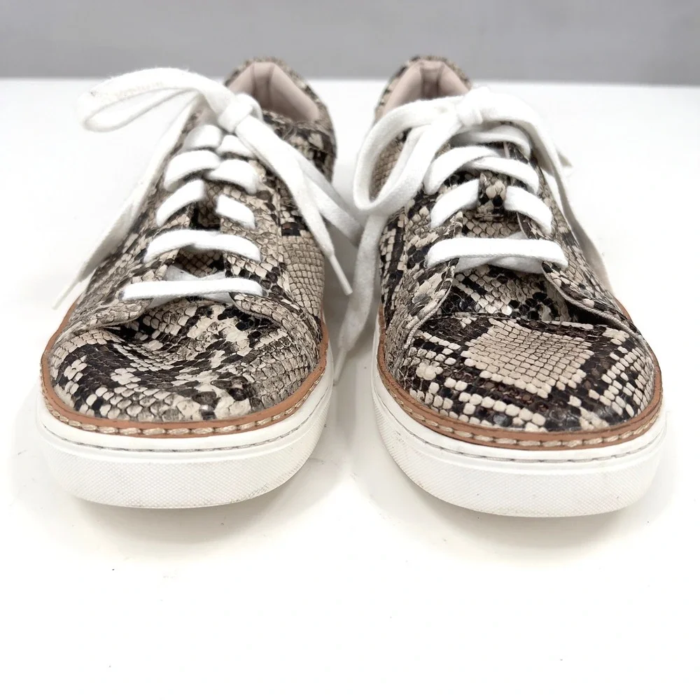 Zara Womens Snakeskin Python Print Low Top Sneaker Lace Up EU 36‎ US 6